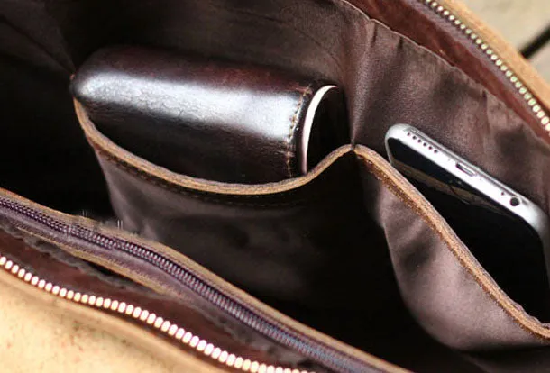 Cool Leather Mens Messenger Bag Work Bag Shoulder Bag for men