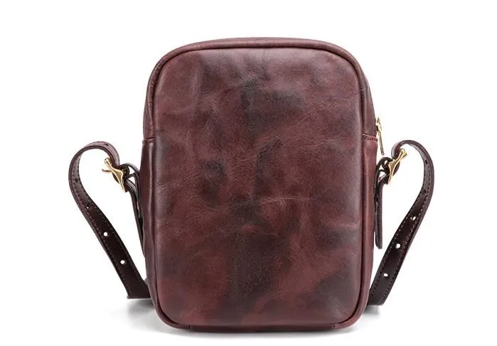 Cool Leather Mens Small Messenger Bag Shoulder Bag Crossbody Bags For Men