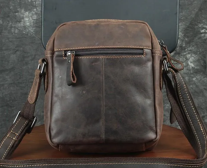 Cool Leather Mens Small Messenger Bag Tablet Side Bag Shoulder Bags For Men