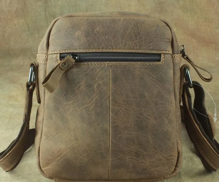 Cool Leather Mens Small Messenger Bag Tablet Side Bag Shoulder Bags For Men
