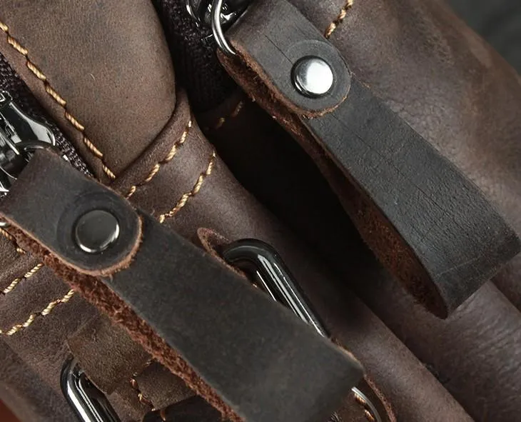 Cool Leather Mens Small Messenger Bag Tablet Side Bag Shoulder Bags For Men