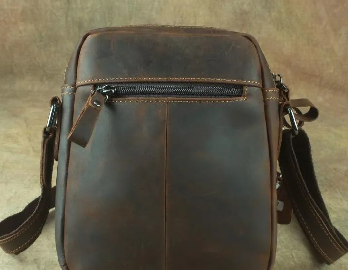 Cool Leather Mens Small Messenger Bag Tablet Side Bag Shoulder Bags For Men