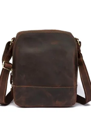 Cool Leather Men's Small Tablet Messenger Bag Small Side Bag Small Shoulder Bag For Men