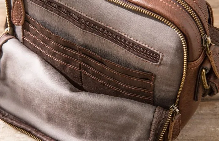 Cool Leather Small Mens Messenger Bags Small Shoulder Bag for Men