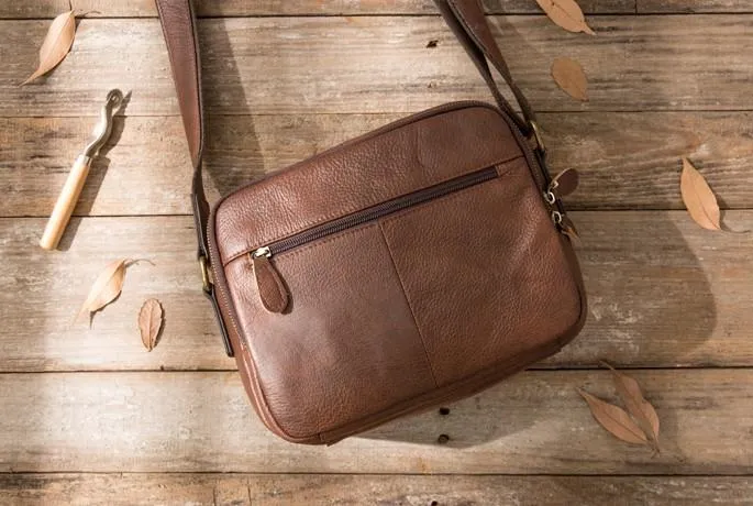 Cool Leather Small Mens Messenger Bags Small Shoulder Bag for Men