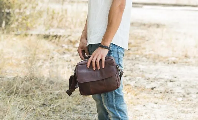 Cool Leather Small Mens Messenger Bags Small Shoulder Bag for Men