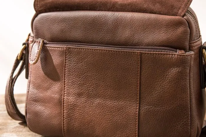 Cool Leather Small Mens Messenger Bags Small Shoulder Bag for Men