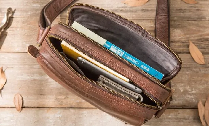Cool Leather Small Mens Messenger Bags Small Shoulder Bag for Men