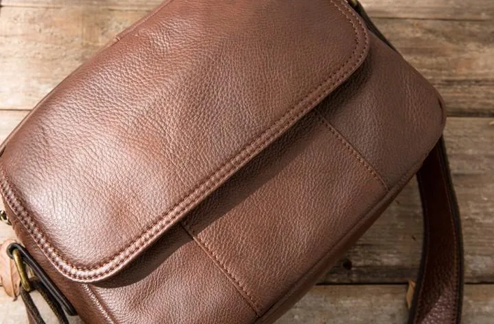 Cool Leather Small Mens Messenger Bags Small Shoulder Bag for Men