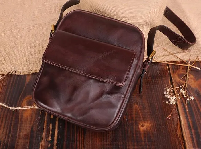 Cool Leather Small Side Bag Messenger Bag Small Shoulder Bags For Men