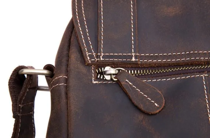 Cool Leather Vintage Mens Brown Small Side Bag Small Messenger Bags For Men