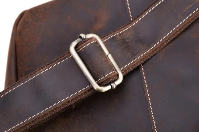 Cool Leather Vintage Mens Brown Small Side Bag Small Messenger Bags For Men