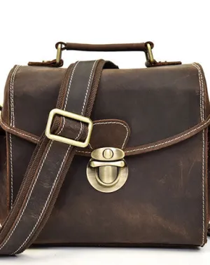 Cool Men Leather Camera Bag Canon Vintage Messenger Shoulder bag For Men