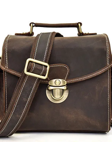 Cool Men Leather Camera Bag Canon Vintage Messenger Shoulder bag For Men