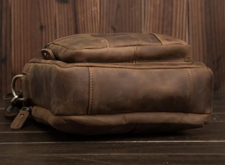 Cool Mens Leather Small Side Bag Small Messenger bag Shoulder bag For Men