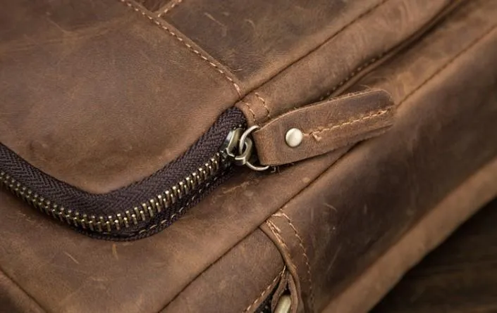 Cool Mens Leather Small Side Bag Small Messenger bag Shoulder bag For Men
