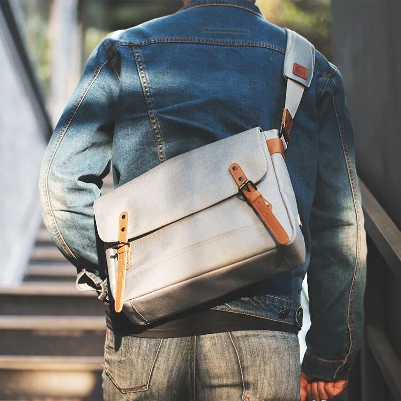 Cool Oxford Cloth Gray Men's Shoulder Bag Messenger Bag Side Bag For Men