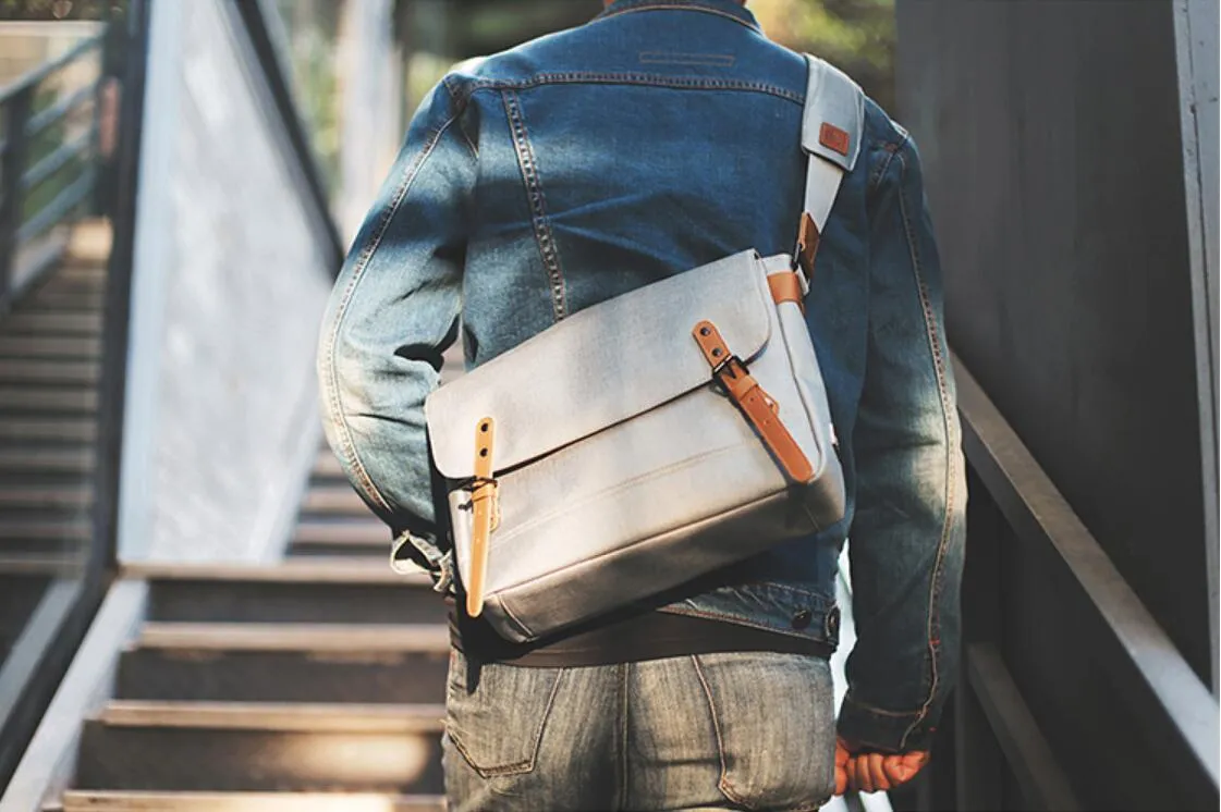 Cool Oxford Cloth Gray Men's Shoulder Bag Messenger Bag Side Bag For Men