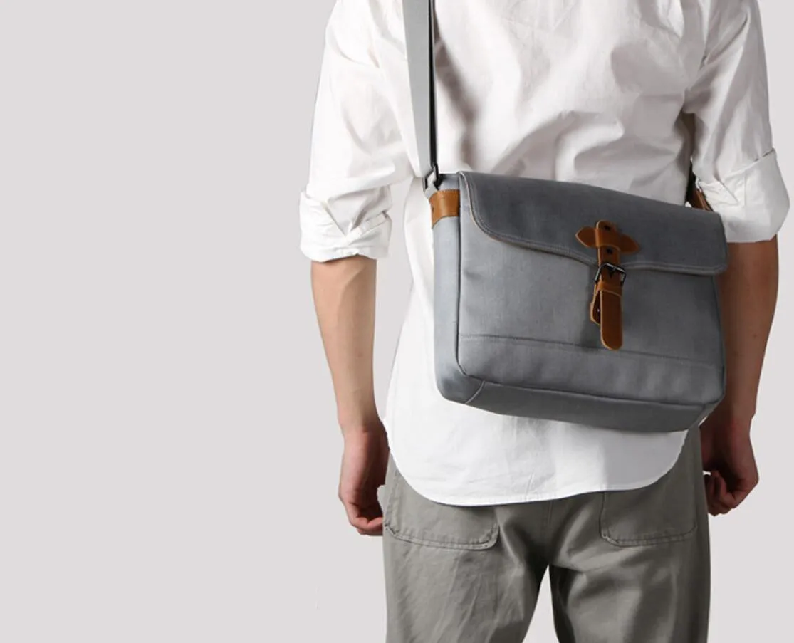 Cool Oxford Cloth Gray Men's Shoulder Bag Messenger Bag Side Bag For Men