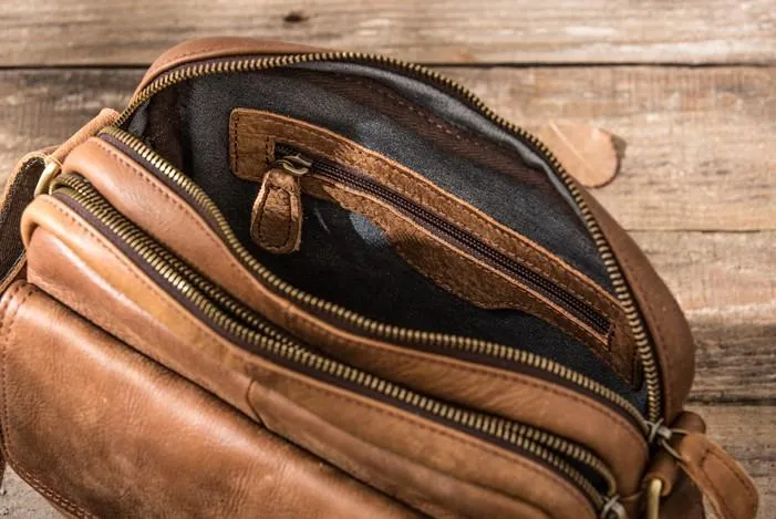 Cool Small Leather Mens Messengers Bag Shoulder Bag for Men