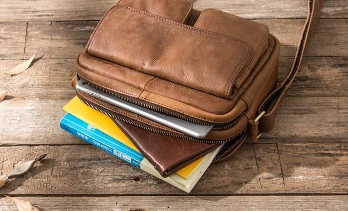 Cool Small Leather Mens Messengers Bag Shoulder Bag for Men