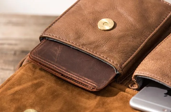 Cool Small Leather Mens Messengers Bag Shoulder Bag for Men