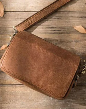 Cool Small Mens Leather Camel Bag Messenger Bags Shoulder Bags  for Men