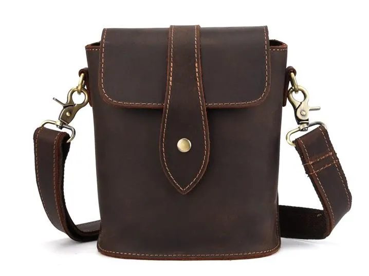Cool Vintage Brown Leather Mens Tablet Messenger Bag Small Side Bag Messenger Bags For Men