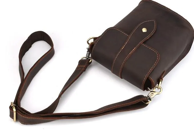 Cool Vintage Brown Leather Mens Tablet Messenger Bag Small Side Bag Messenger Bags For Men