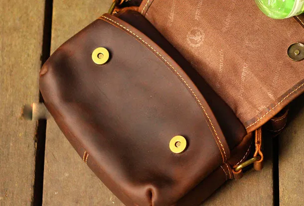 Cool Vintage Leather Mens Small Messenger Bag for men