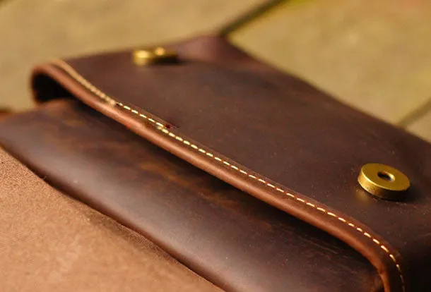Cool Vintage Leather Mens Small Messenger Bag for men