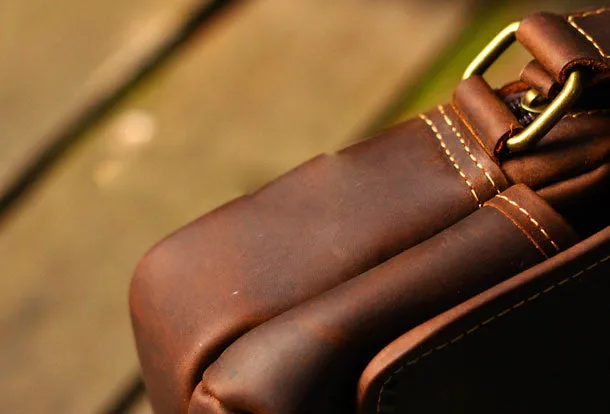 Cool Vintage Leather Mens Small Messenger Bag for men