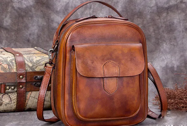 Cool Vintage Leather Mens Small Messenger Bag Shoulder Bag For Men