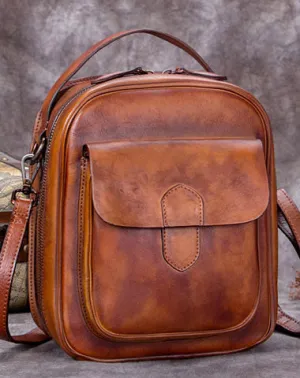 Cool Vintage Leather Mens Small Messenger Bag Shoulder Bag For Men