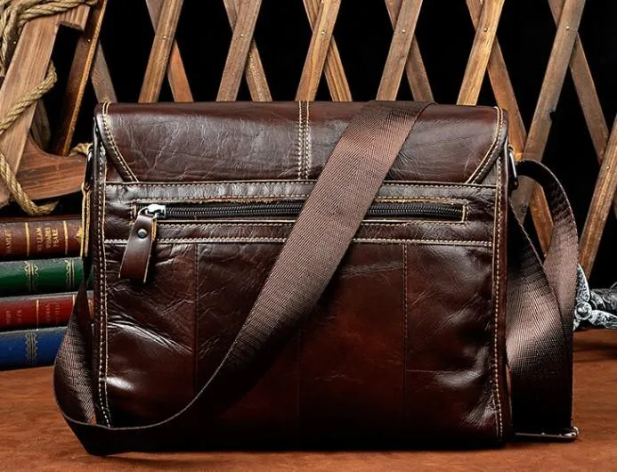 Cool Vintage Leather Mens Small Side Bag Messenger Bag Shoulder Bag for Men