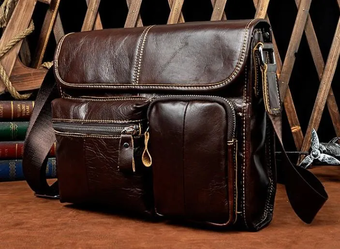 Cool Vintage Leather Mens Small Side Bag Messenger Bag Shoulder Bag for Men