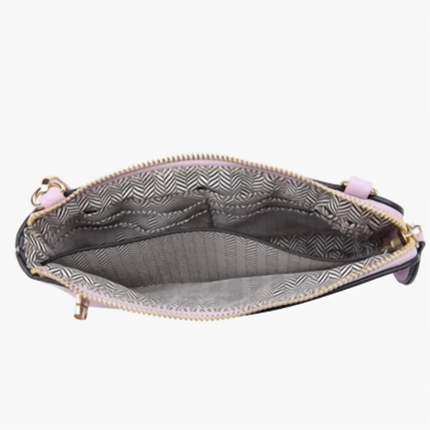 Crossbody Wristlet Clutch With Twist Lock Closure In Dark Rose