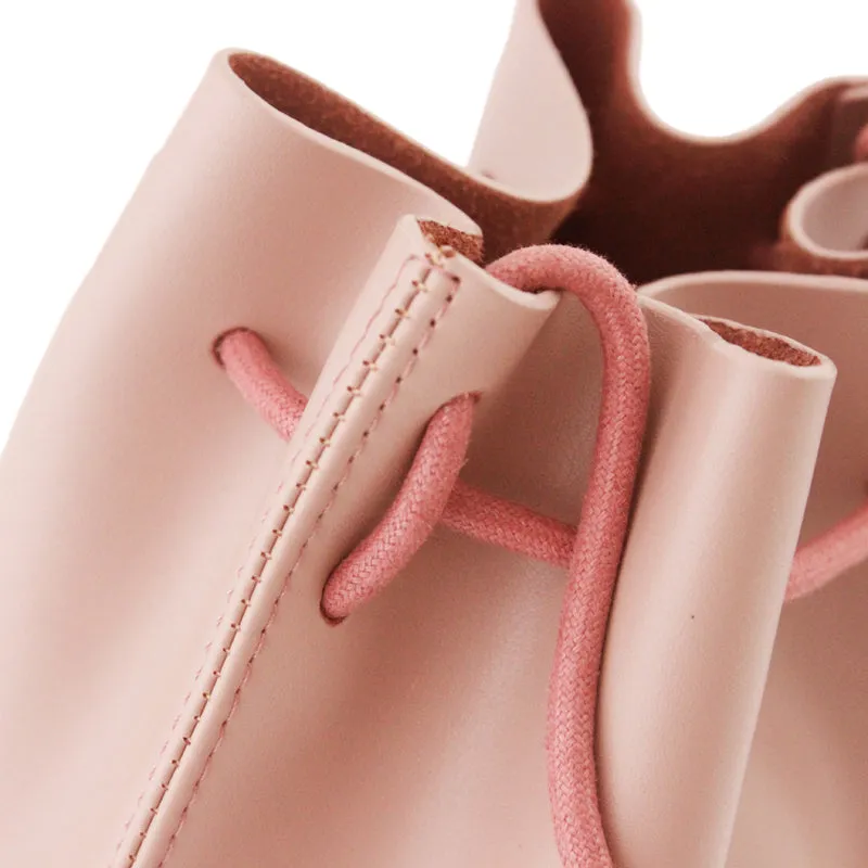 Cute LEATHER Bucket Bag WOMENs SHOULDER BAG Purses FOR WOMEN