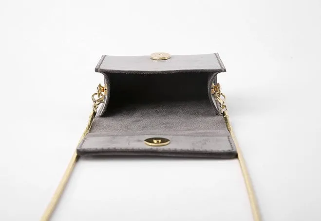 Cute Leather Womens Mini Chain Purse Tiny Makeup Fashion Chain Shoulder Bag for Women