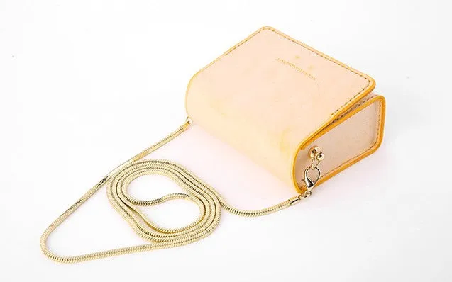 Cute Leather Womens Mini Chain Purse Tiny Makeup Fashion Chain Shoulder Bag for Women