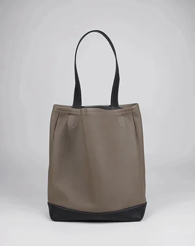 Cute Womens Gray Leather Shoulder Tote Bag Best Tote Handbag Shopper Bag Purse for Ladies
