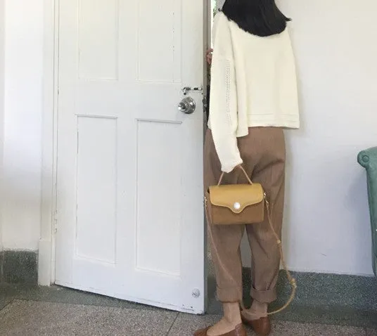 Cute Yellow Leather Womens Mini Box Purse Handbag Shoulder Bag for Women