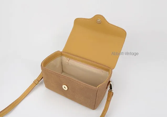 Cute Yellow Leather Womens Mini Box Purse Handbag Shoulder Bag for Women