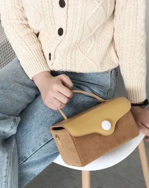Cute Yellow Leather Womens Mini Box Purse Handbag Shoulder Bag for Women