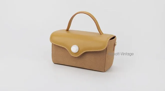 Cute Yellow Leather Womens Mini Box Purse Handbag Shoulder Bag for Women