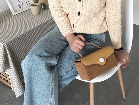 Cute Yellow Leather Womens Mini Box Purse Handbag Shoulder Bag for Women