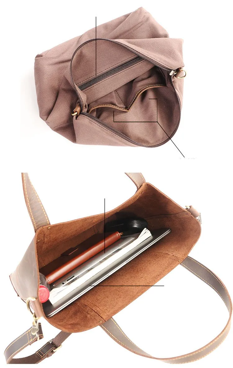 Dark Brown Vintage Leather Men Large Tote Bag Courier Tote Messenger Bag Tote For Men
