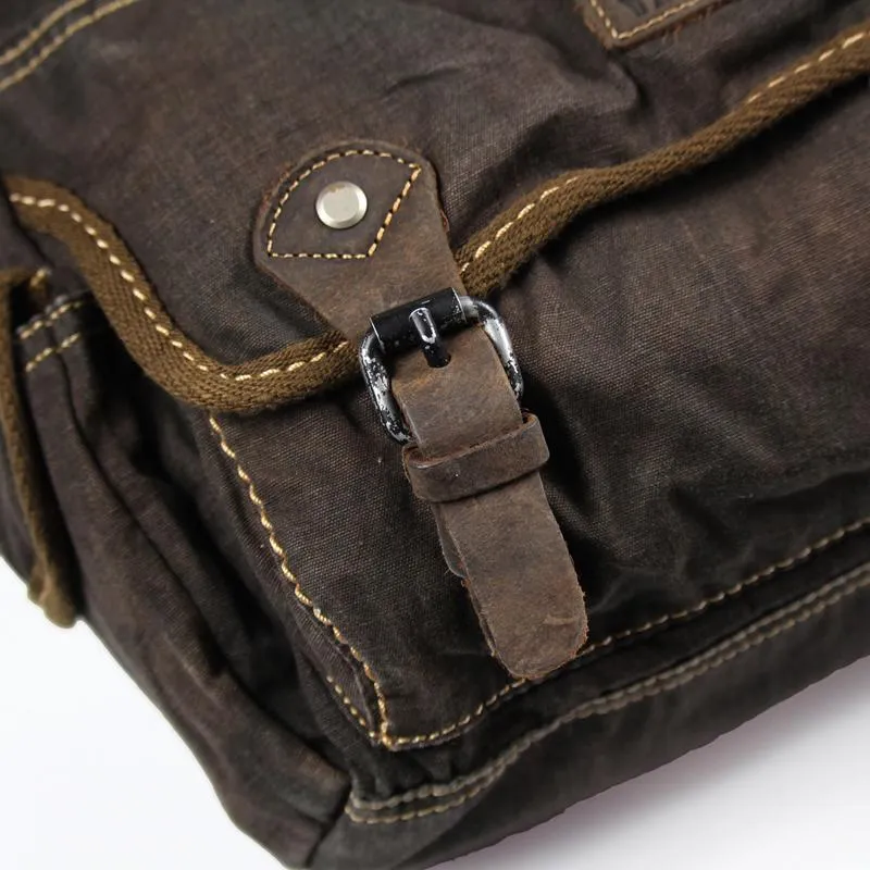Denim Coffee Mens 10 inches Messenger Bag Dark Green Jean Postman Bag Courier Bag For Men