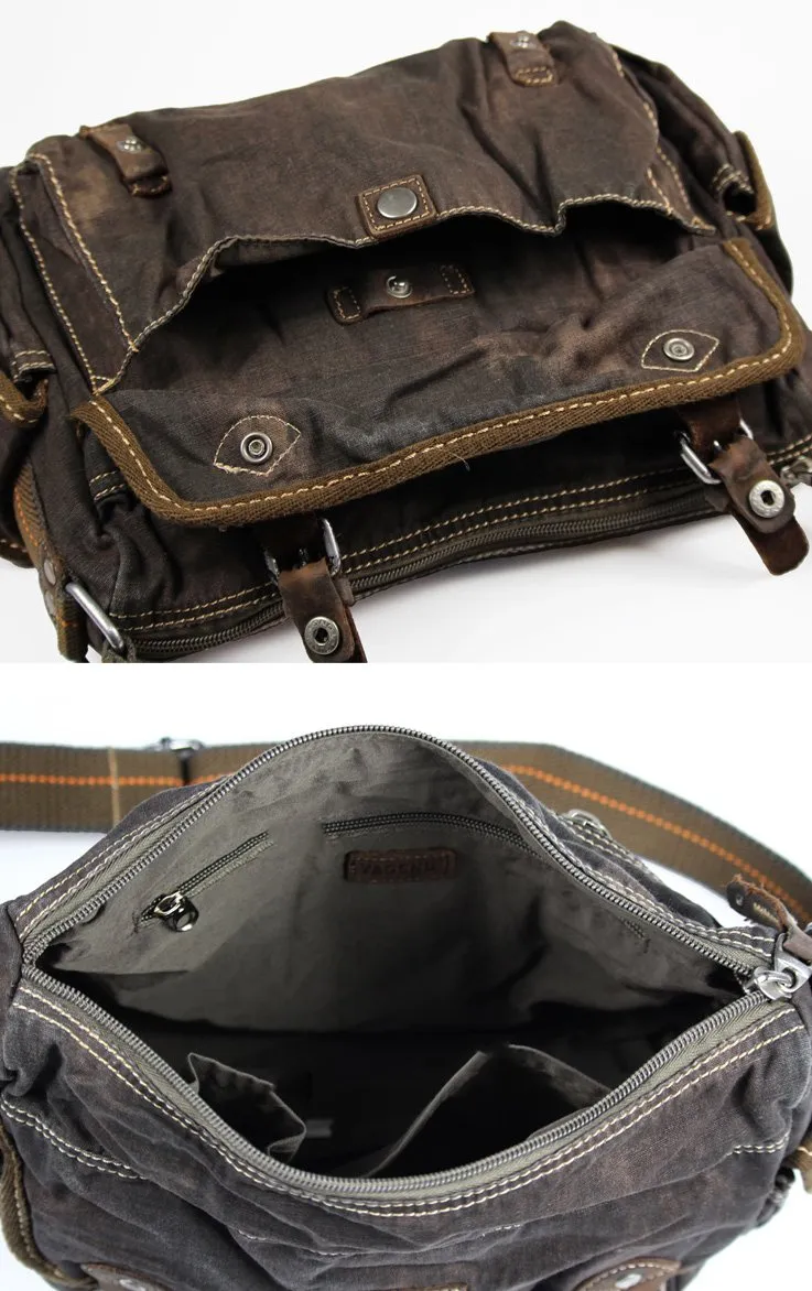 Denim Coffee Mens 10 inches Messenger Bag Dark Green Jean Postman Bag Courier Bag For Men