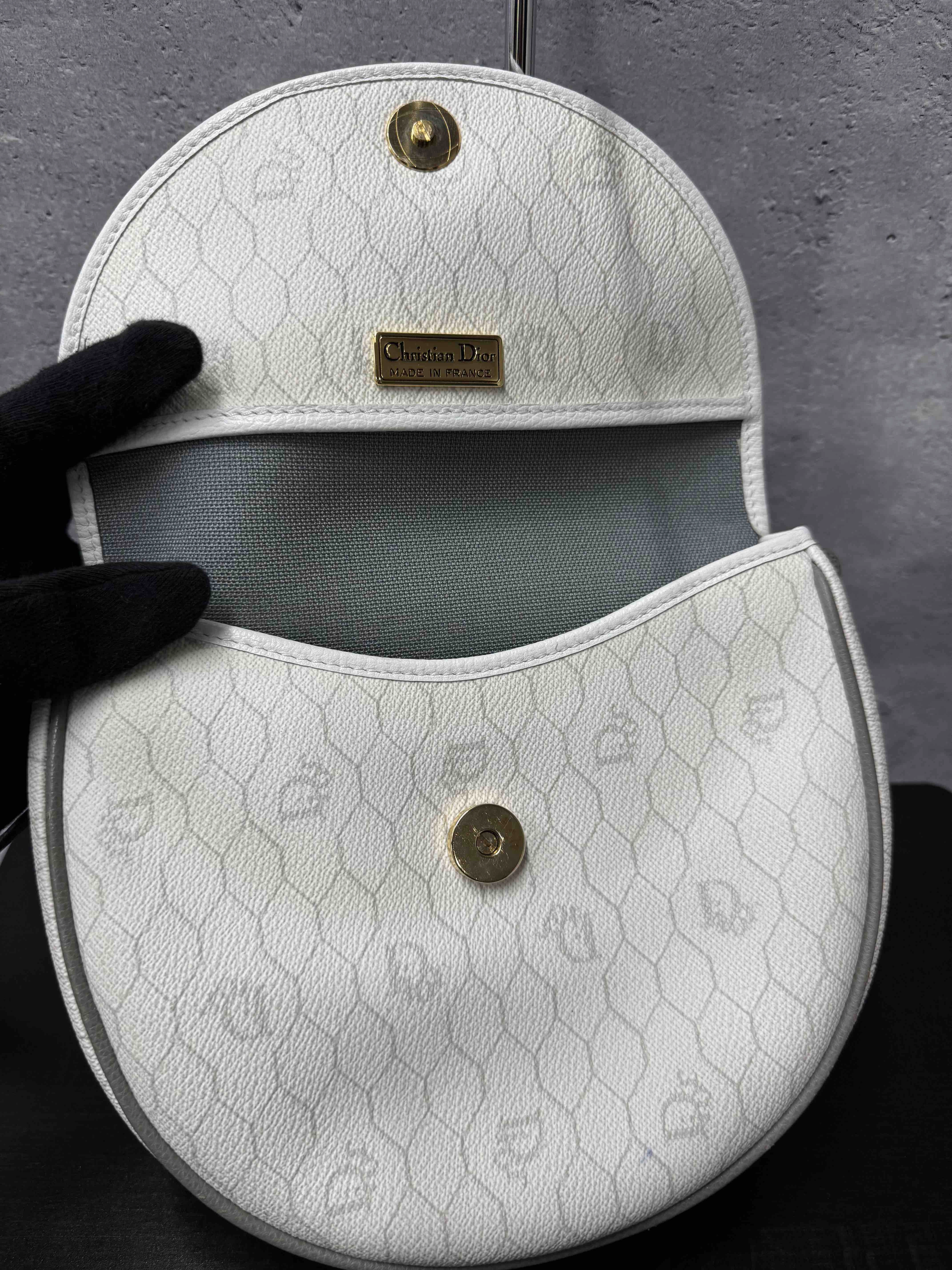 Dior Vintage Saddle Crossbody JZ10236800 in Ivory Leather